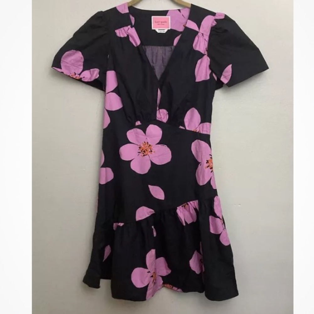 7-4 Kate Spade Blue Floral Dress 0